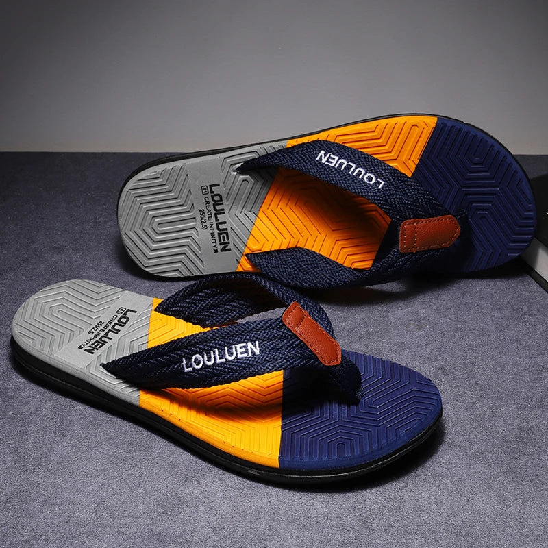 Men’s Fashion Flip Flops — Summer Beach Slippers, Breathable & Comfortable