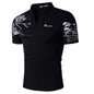 Graphic Print Polo Shirt for Men — V-Neck, Short-Sleeve Sports Fashion