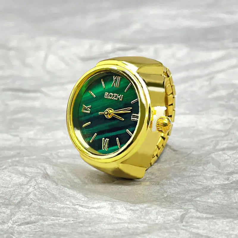 Hot-Selling Finger Ring Watch — Quartz Movement, Vintage Alloy Shell, Unisex Gift