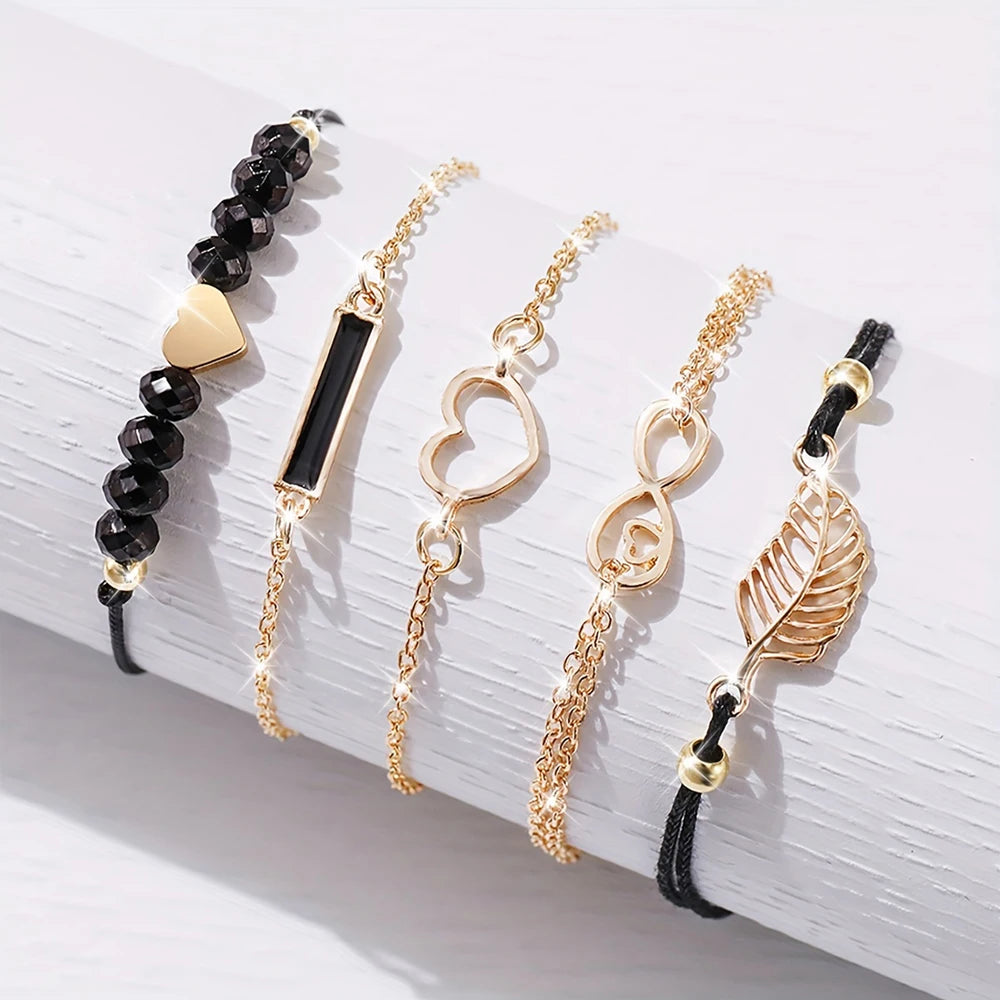 6-Piece Women's Watch Set — Luxury Leather + Analog Quartz