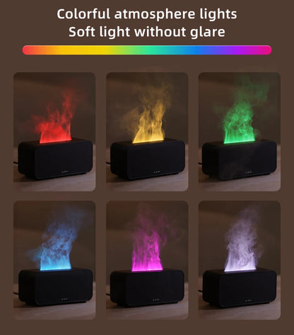 Mini Desktop Flame Humidifier with LED Lights – USB Diffuser & Aromatherapy