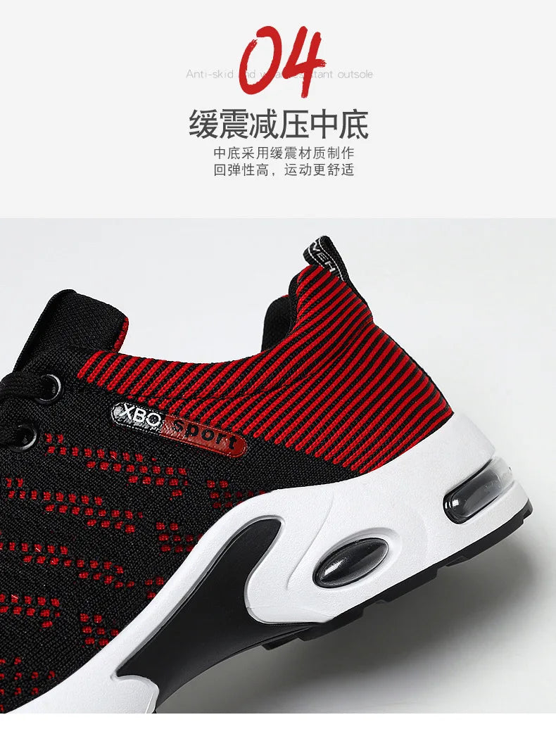 Men’s 2025 Breathable Lace-Up Running Shoes – Light Casual Sports Sneakers