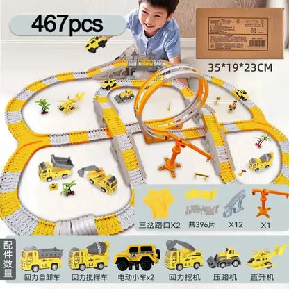 Educational Electric Track Car Set – 137–467 Pieces, Build & Learn Toy for Kids