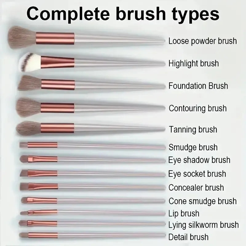 10-Piece Soft Fluffy Makeup Brush Set – Foundation, Powder, Eyeshadow, Kabuki