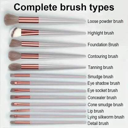 10-Piece Soft Fluffy Makeup Brush Set – Foundation, Powder, Eyeshadow, Kabuki