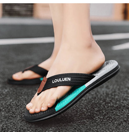 Men’s Fashion Flip Flops — Summer Beach Slippers, Breathable & Comfortable