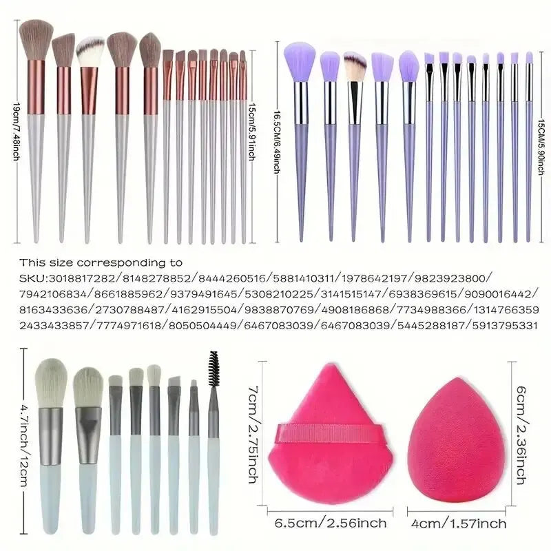 10-Piece Soft Fluffy Makeup Brush Set – Foundation, Powder, Eyeshadow, Kabuki