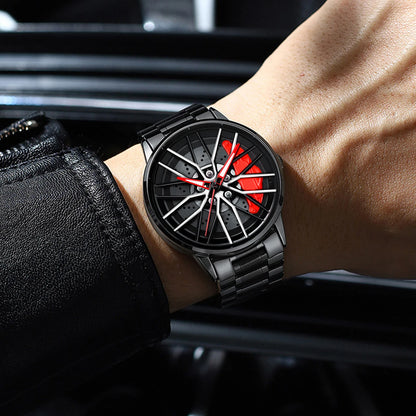 Men’s Casual Sports Watch – 42mm, Stainless Steel Band, 3Bar Quartz