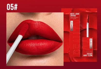MLSMILE Velvet Satin Lip Glaze (6 Colors) — Non-Stick Cup, Watertight Matte Lipstick