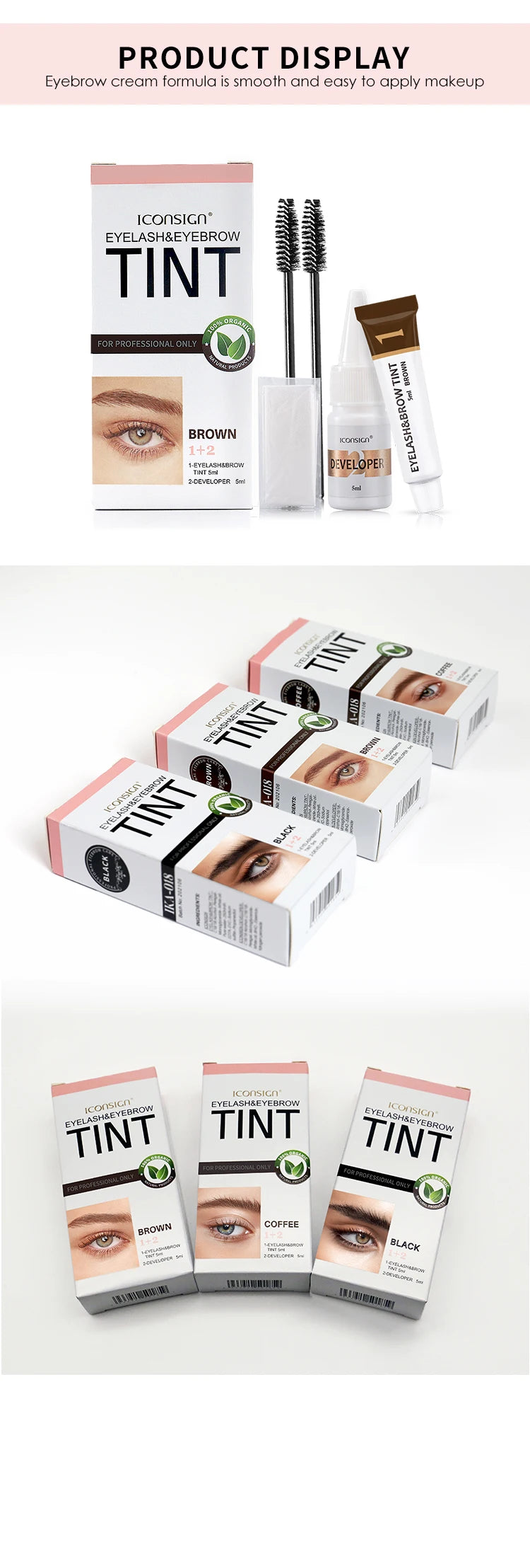 ICONSIGN Eyelash & Eyebrow Dye Tint Kit — Brow Enhancer & Mascara Lift
