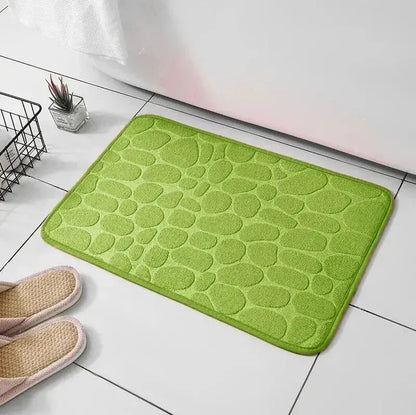 One-Piece Embossed Fiber Carpet — Anti-Slip Pebble Mat for Home
