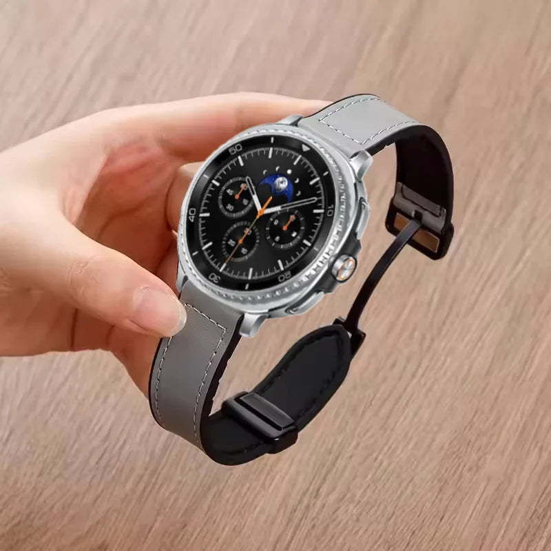 Leather Strap Samsung Galaxy Watch Classic 44mm 40mm 46mm Bracelet with Magnetic Band