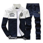Men's 2-Piece Winter Set: Stand Neck Jacket & Matching Drawstring Pants