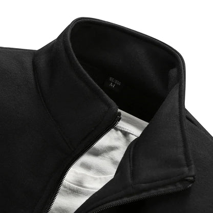 Men's 2-Piece Winter Set: Stand Neck Jacket & Matching Drawstring Pants