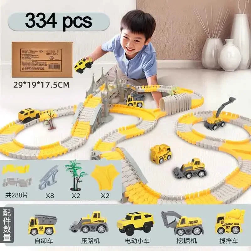 Educational Electric Track Car Set – 137–467 Pieces, Build & Learn Toy for Kids