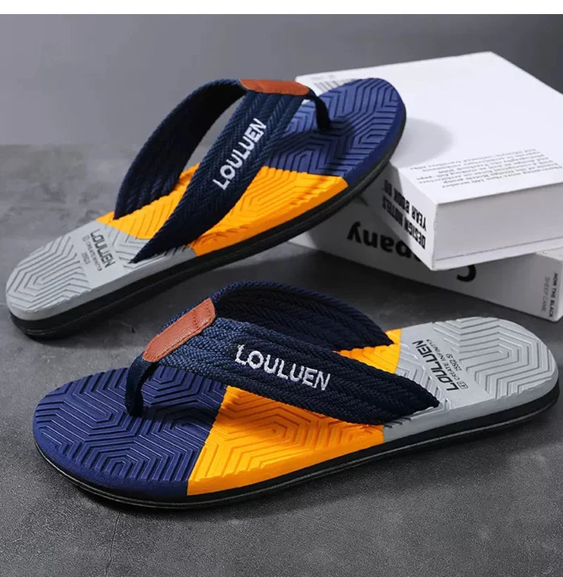 Men’s Fashion Flip Flops — Summer Beach Slippers, Breathable & Comfortable