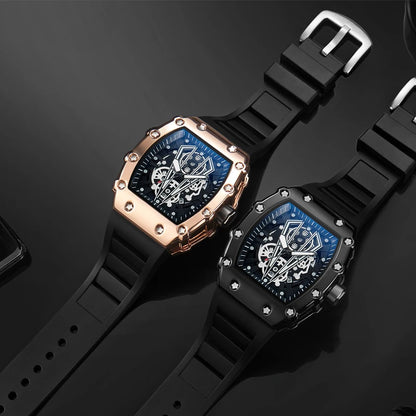 Men's Square Sports Watch — Large Dial, Waterproof Quartz, Luminous