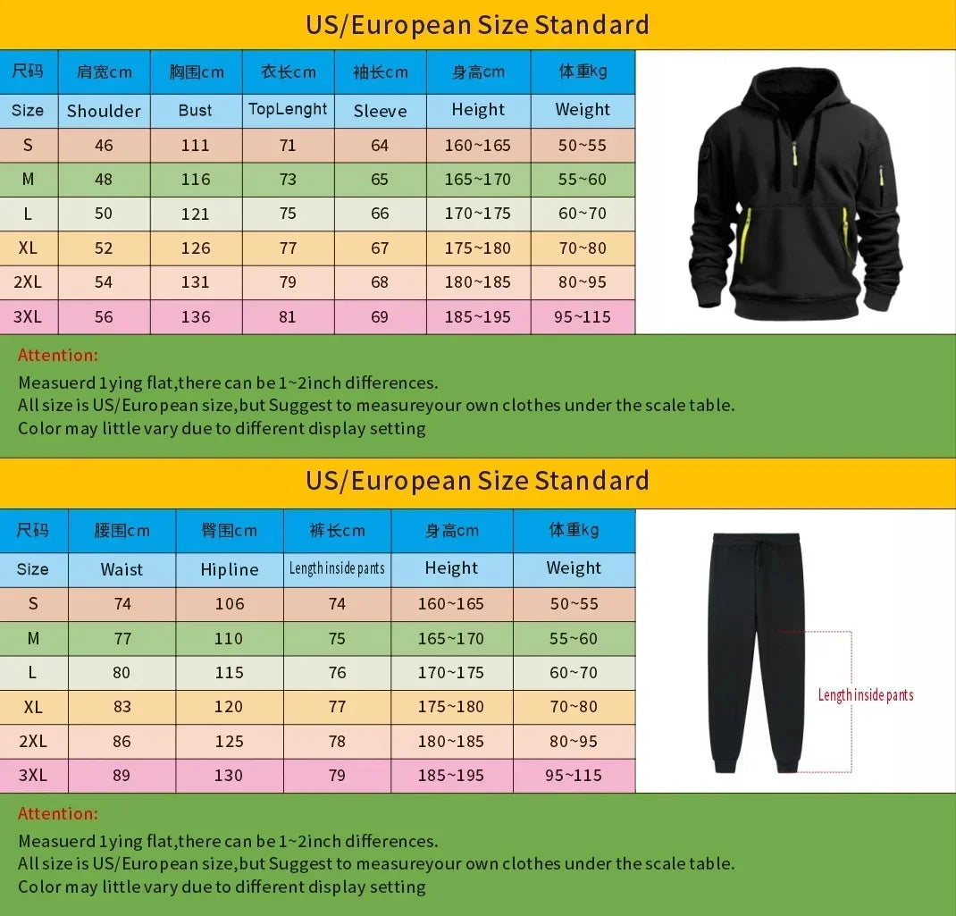 Men's 2025 Autumn/Winter Hooded Sweatshirt + Long Pants Two-Piece Set