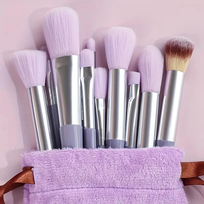 10-Piece Soft Fluffy Makeup Brush Set – Foundation, Powder, Eyeshadow, Kabuki