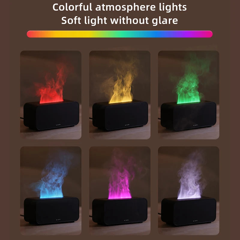 Mini Desktop Flame Humidifier with LED Lights – USB Diffuser & Aromatherapy