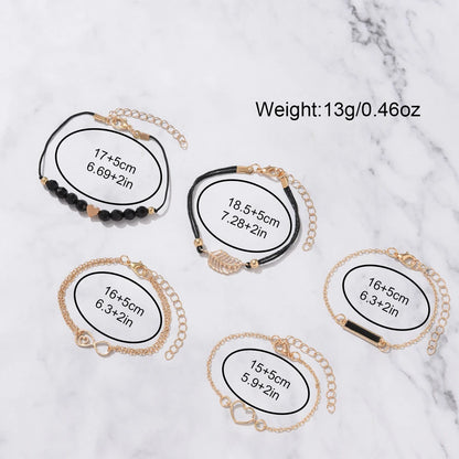 6-Piece Women's Watch Set — Luxury Leather + Analog Quartz