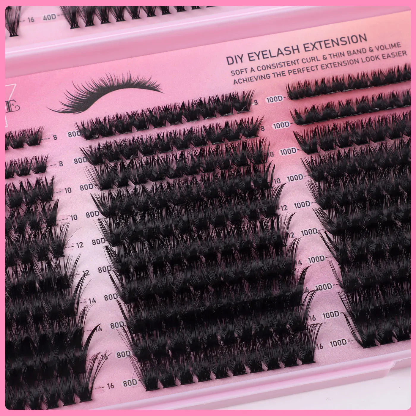 600pcs DIY Eyelash Extensions Kit — Thick Fluffy 30D/100D, Mix Length