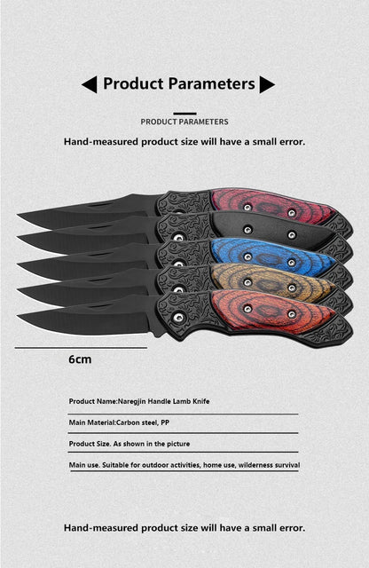 Portable Folding Knife – Outdoor Camping, Stainless Steel, Compact Mini Utility