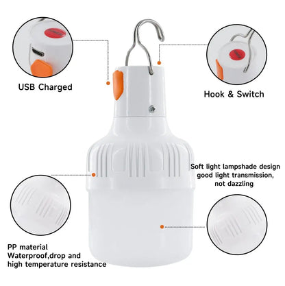 USB Rechargeable Outdoor LED Lamp — High Brightness, Camping & Fishing Lantern