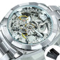 Skeleton Automatic Watch — Forsining, Engraved Movement, Gold Square