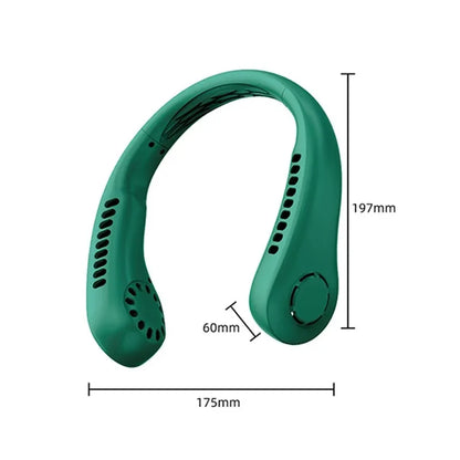 1200mAh Neckband Fan – Bladeless Portable Cooler with 3-Speed Settings