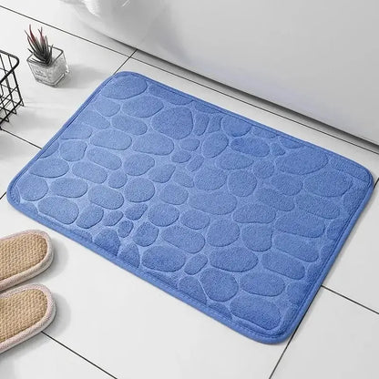 One-Piece Embossed Fiber Carpet — Anti-Slip Pebble Mat for Home