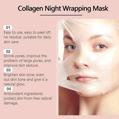 Collagen Overnight Wrapping Facial Mask — Korean Night Care, Deep Hydration, 75ml