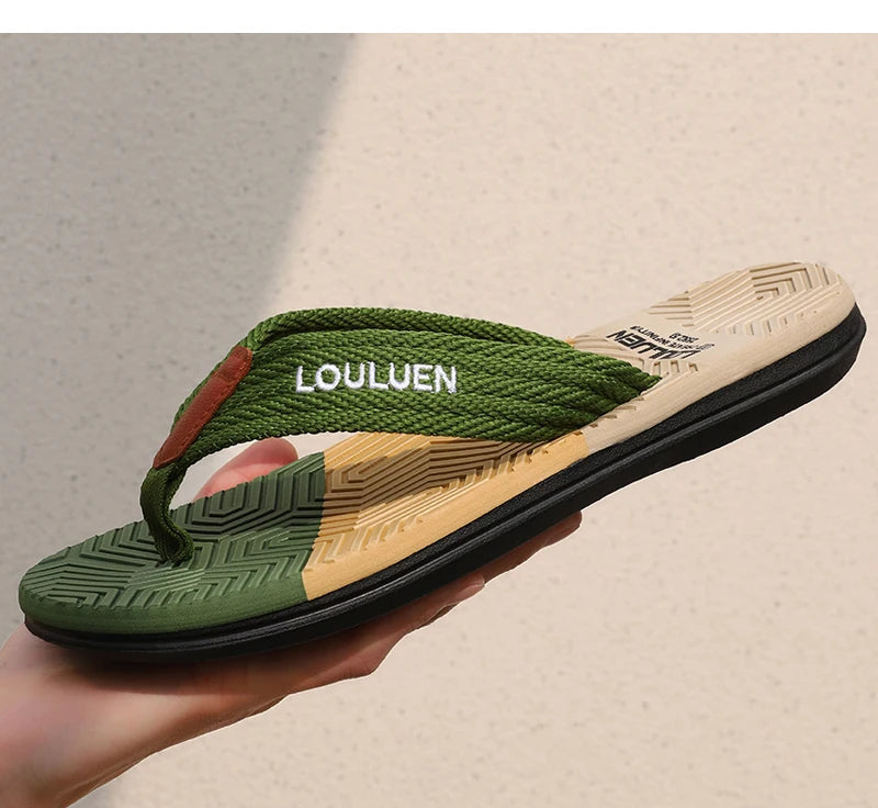 Men’s Fashion Flip Flops — Summer Beach Slippers, Breathable & Comfortable