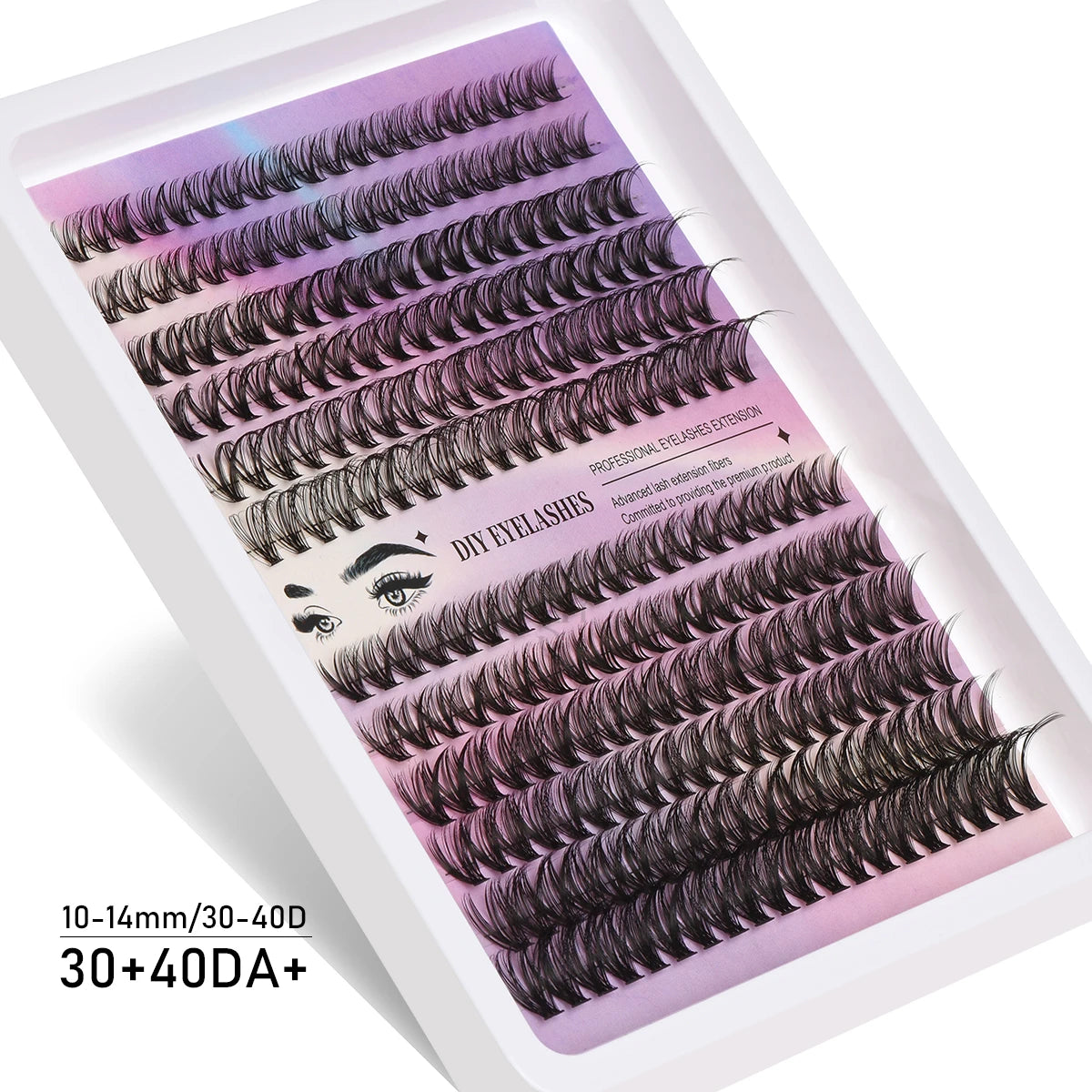 600pcs DIY Eyelash Extensions Kit — Thick Fluffy 30D/100D, Mix Length