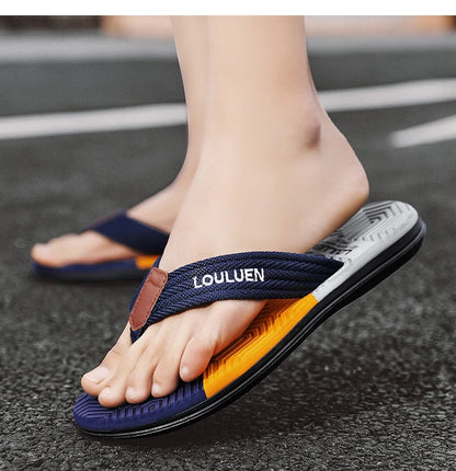 Men’s Fashion Flip Flops — Summer Beach Slippers, Breathable & Comfortable