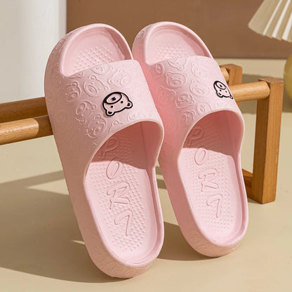 Lightweight Bear-Print Slippers – Soft, Non-Slip Indoor Footwear for Men & Women