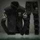 Men's 2-Piece Winter Set: Stand Neck Jacket & Matching Drawstring Pants