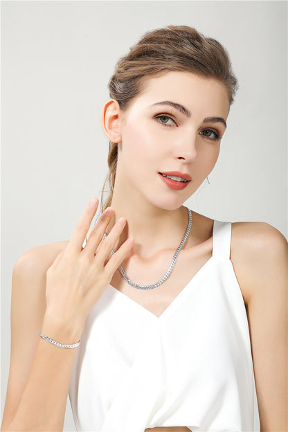 18K Gold/Silver Color 6mm Full Sideways Necklace — 8/18/20/24 Inch Chain