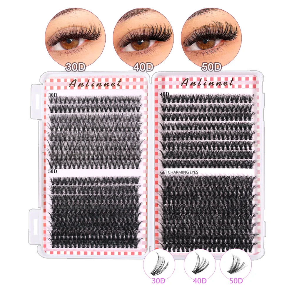 600pcs DIY Eyelash Extensions Kit — Thick Fluffy 30D/100D, Mix Length