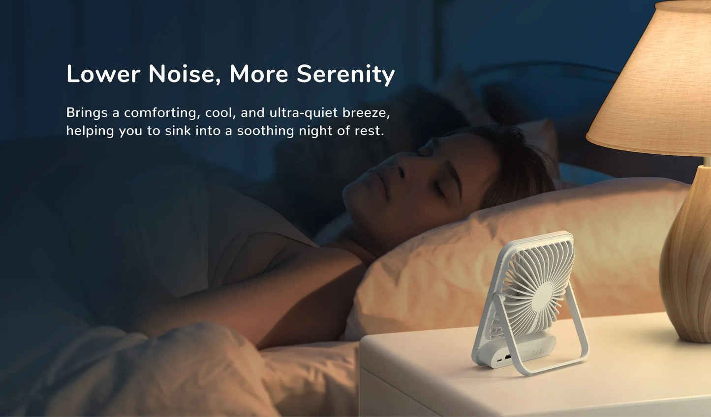 JISULIFE Portable Desk Fan – Ultra-Quiet USB Rechargeable with 4 Speeds