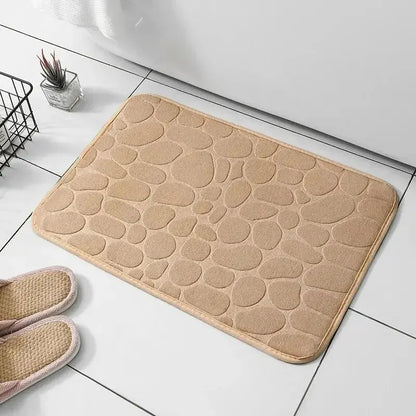 One-Piece Embossed Fiber Carpet — Anti-Slip Pebble Mat for Home