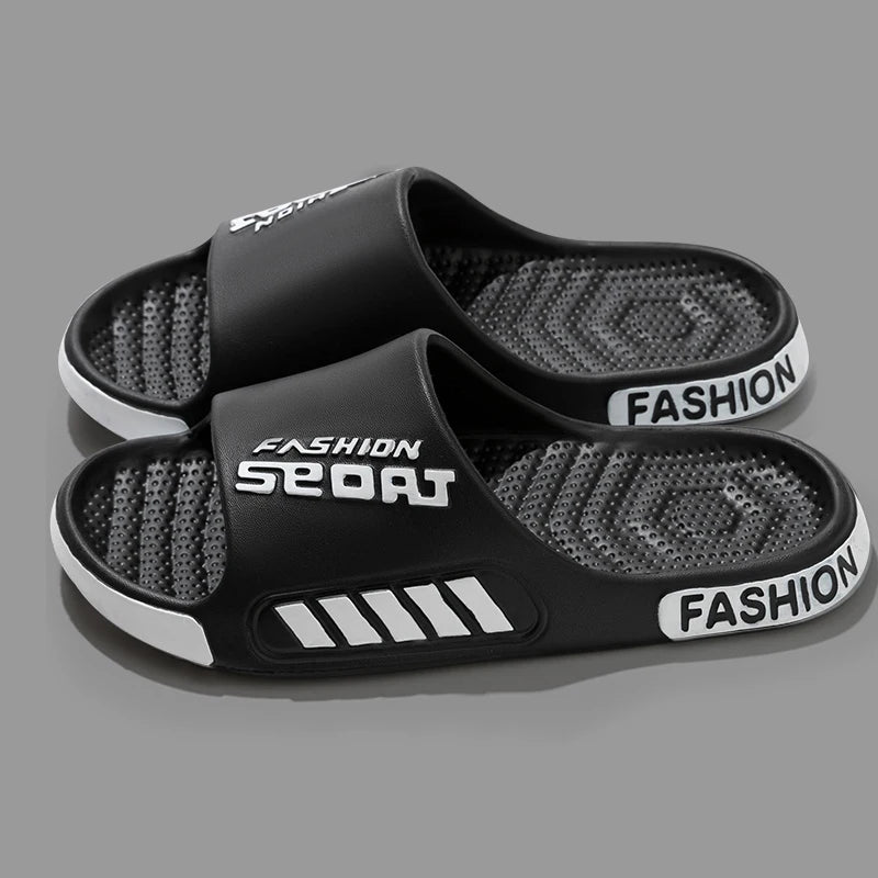 48-49 Men's Summer Slippers — Flat Sole, Open-Toe Slides for Women & Men