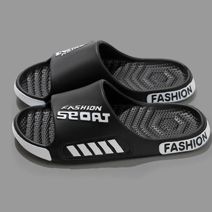 48-49 Men's Summer Slippers — Flat Sole, Open-Toe Slides for Women & Men