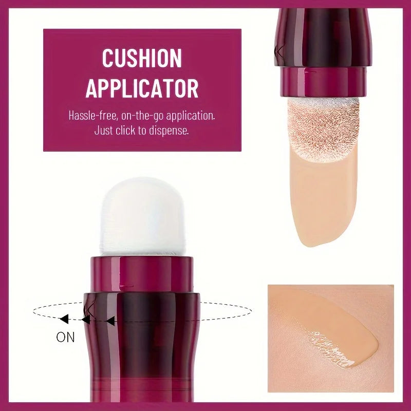 Sponge Head Concealer for Dark Circles & Skin Issues — Long-Lasting Moisturizing Foundation