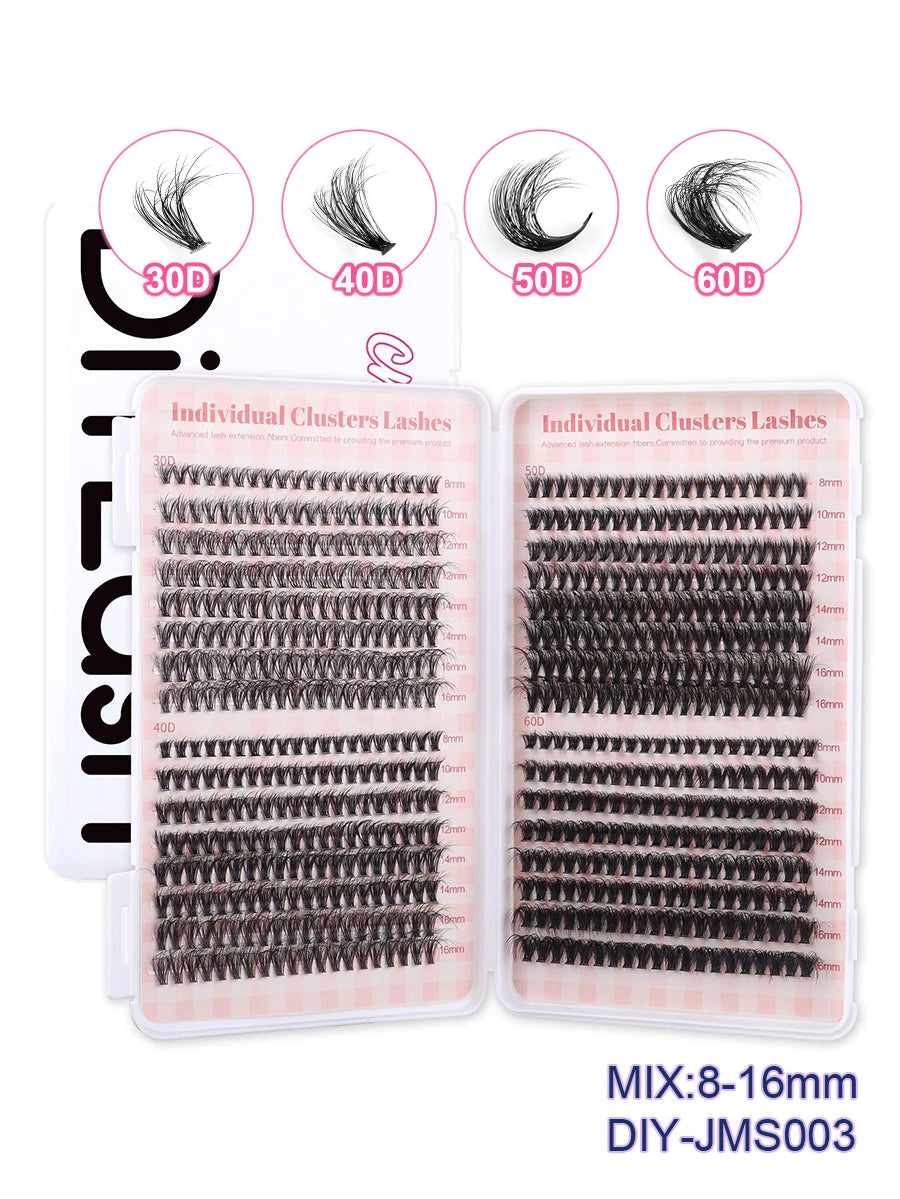 600pcs DIY Eyelash Extensions Kit — Thick Fluffy 30D/100D, Mix Length