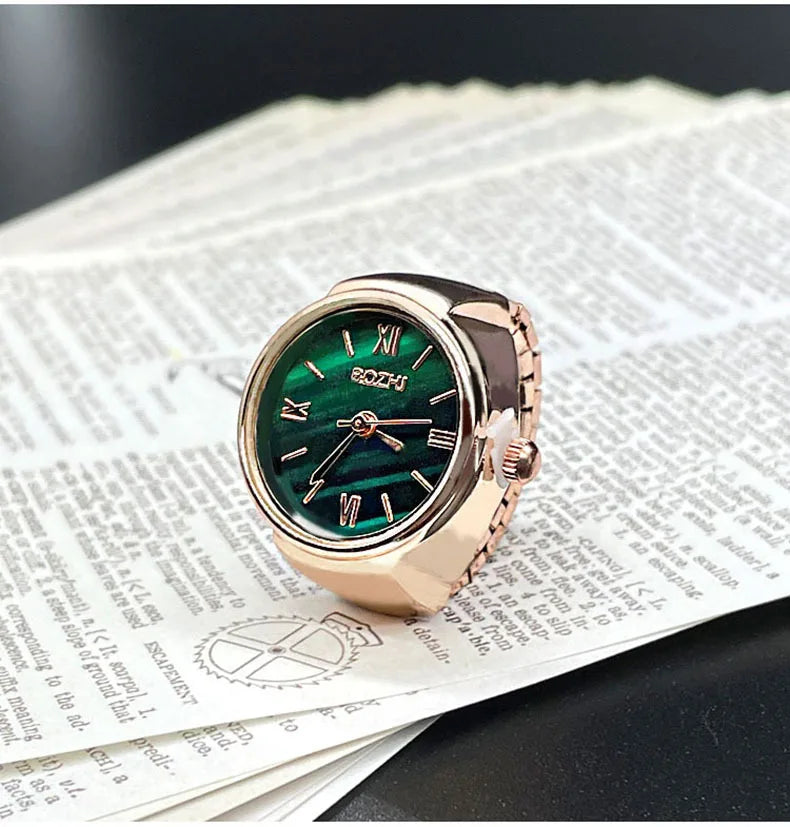 Hot-Selling Finger Ring Watch — Quartz Movement, Vintage Alloy Shell, Unisex Gift