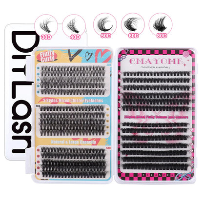 600pcs DIY Eyelash Extensions Kit — Thick Fluffy 30D/100D, Mix Length
