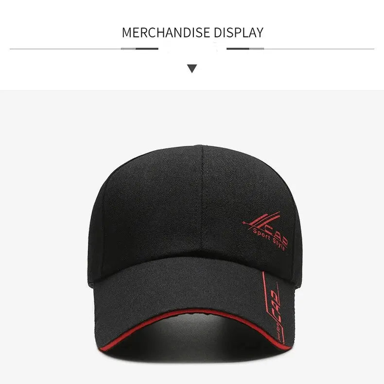 Men’s Summer Long-Brim Hat — Baseball Cap, Outdoor Sun Shield, Fishing & Hiking