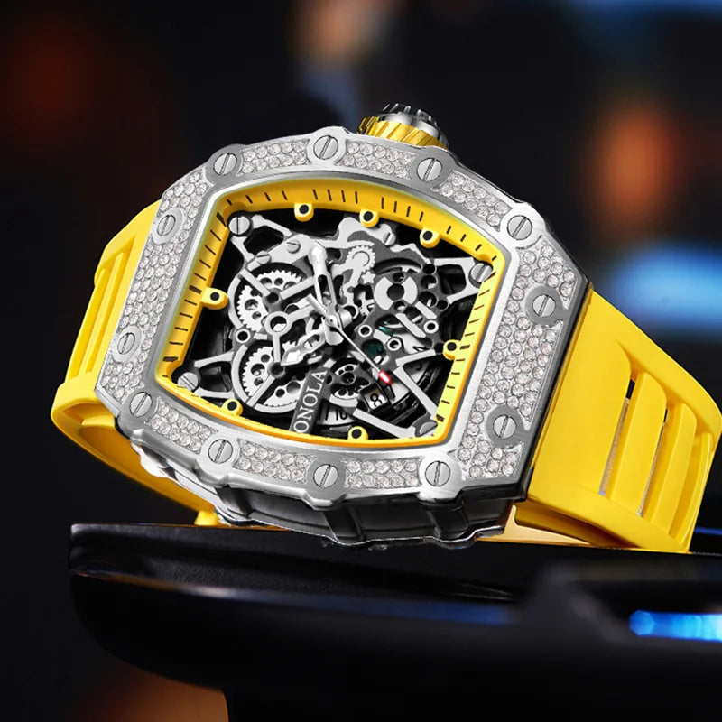 New ONOLA Men’s Watch 2022: diamond-inlay, quartz accuracy, waterproof.