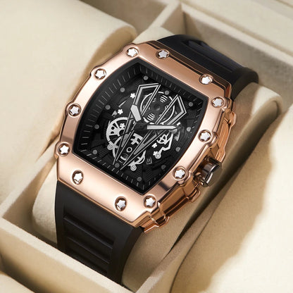 Men's Square Sports Watch — Large Dial, Waterproof Quartz, Luminous